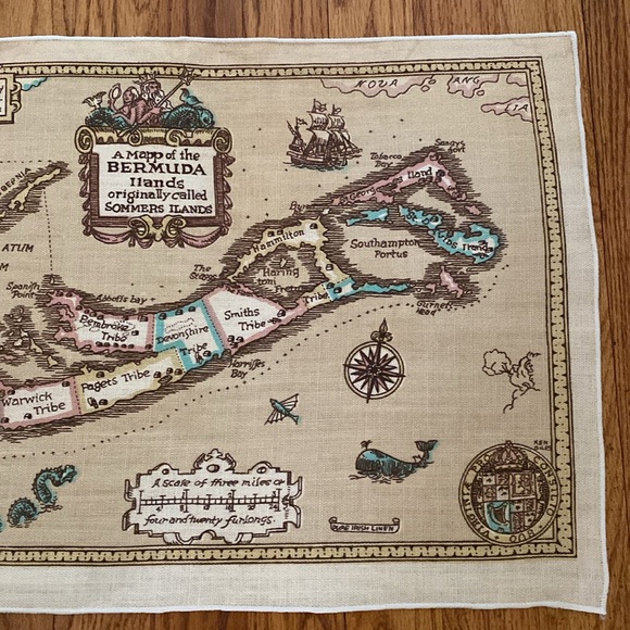VTG Pure Irish Linen Bermuda Map - Picture 6 of 10